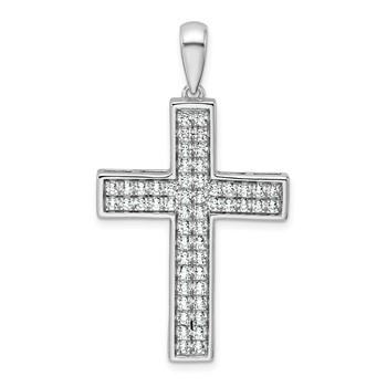 True Origin 14K White Gold 1 carat Lab Grown Diamond VS+ F+ Complete Cross Pendant