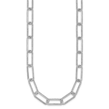 True Origin 14K White Gold 8 5/8 carat Lab Grown Diamond VS+ F+ 18 in Complete Link Necklace — alternate view