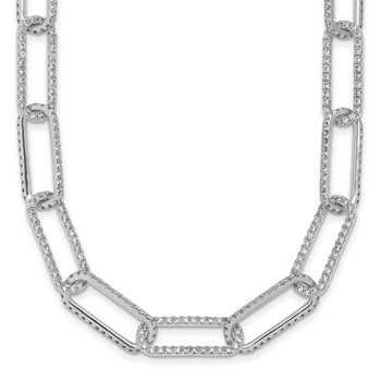 True Origin 14K White Gold 8 5/8 carat Lab Grown Diamond VS+ F+ 18 in Complete Link Necklace