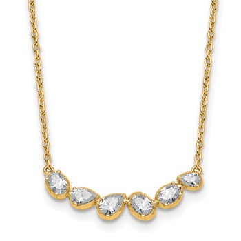 True Origin 14K Yellow Gold 3/8 carat Lab Grown Diamond VS+ F+ 18 in Complete Fashion Bar Necklace