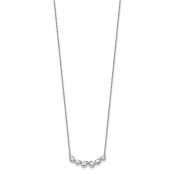 True Origin 14K White Gold 3/8 carat Lab Grown Diamond VS+ F+ 18 in Complete Fashion Bar Necklace — alternate view