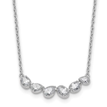 True Origin 14K White Gold 3/8 carat Lab Grown Diamond VS+ F+ 18 in Complete Fashion Bar Necklace