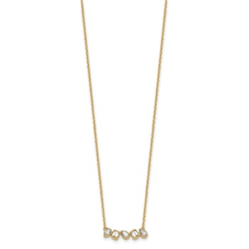 True Origin 14K Yellow Gold 5/8 carat Lab Grown Diamond VS+ F+ 18 in Complete Fashion Bar Necklace — alternate view