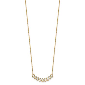 True Origin 14K Yellow Gold 1 carat Lab Grown Diamond VS+ F+ 18 in Complete Fashion Bar Necklace — alternate view