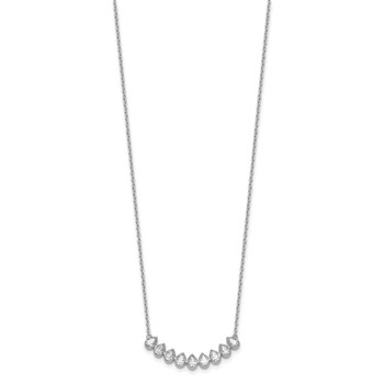 True Origin 14K White Gold 1 carat Lab Grown Diamond VS+ F+ 18 in Complete Fashion Bar Necklace — alternate view