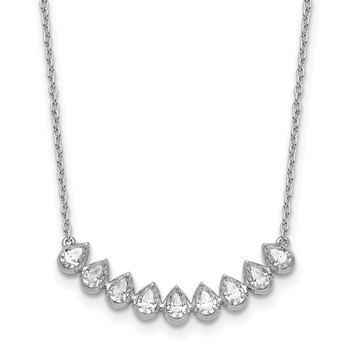 True Origin 14K White Gold 1 carat Lab Grown Diamond VS+ F+ 18 in Complete Fashion Bar Necklace