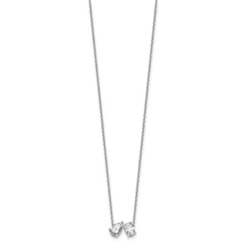 True Origin 14K White Gold 1 1/2 carat Lab Grown Diamond VS+ F+ 18 in Complete Two Stone Necklace — alternate view