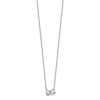 True Origin 14K White Gold 1 3/4 carat Lab Grown Diamond VS+ F+ 18 in Complete Two Stone Necklace — alternate view