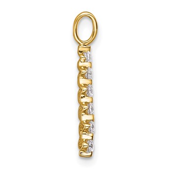 True Origin 14K Yellow Gold 3/8 carat Lab Grown Diamond VS+ F+ Complete Alphabet A Pendant — alternate view