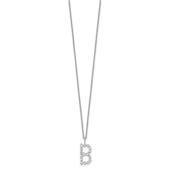 True Origin 14K White Gold 1/2 carat Lab Grown Diamond VS+ F+ Complete Alphabet B Pendant Necklace — alternate view