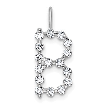 True Origin 14K White Gold 1/2 carat Lab Grown Diamond VS+ F+ Complete Alphabet B Pendant
