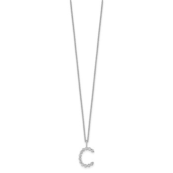 True Origin 14K White Gold 3/8 carat Lab Grown Diamond VS+ F+ Complete Alphabet C Pendant Necklace — alternate view