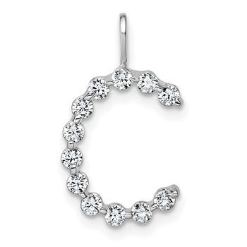 True Origin 14K White Gold 3/8 carat Lab Grown Diamond VS+ F+ Complete Alphabet C Pendant