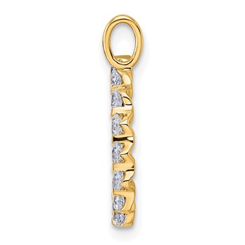 True Origin 14K Yellow Gold 1/2 carat Lab Grown Diamond VS+ F+ Complete Alphabet D Pendant — alternate view