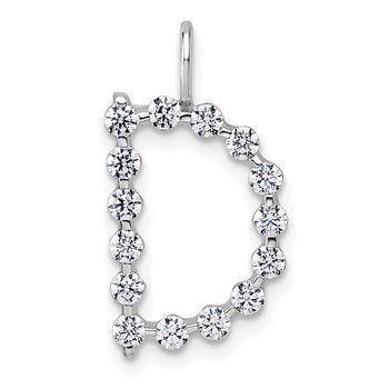 True Origin 14K White Gold 1/2 carat Lab Grown Diamond VS+ F+ Complete Alphabet D Pendant