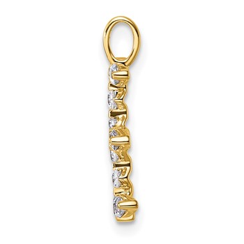 True Origin 14K Yellow Gold 1/2 carat Lab Grown Diamond VS+ F+ Complete Alphabet E Pendant — alternate view