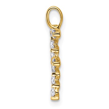 True Origin 14K Yellow Gold 3/8 carat Lab Grown Diamond VS+ F+ Complete Alphabet F Pendant — alternate view