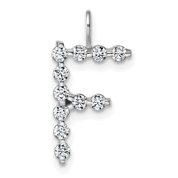 True Origin 14K White Gold 3/8 carat Lab Grown Diamond VS+ F+ Complete Alphabet F Pendant