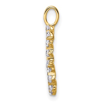 True Origin 14K Yellow Gold 1/2 carat Lab Grown Diamond VS+ F+ Complete Alphabet G Pendant — alternate view