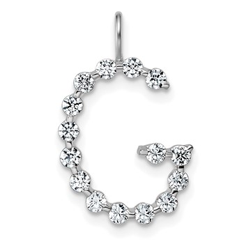 True Origin 14K White Gold 1/2 carat Lab Grown Diamond VS+ F+ Complete Alphabet G Pendant