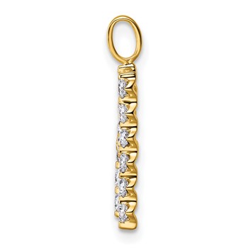 True Origin 14K Yellow Gold 1/2 carat Lab Grown Diamond VS+ F+ Complete Alphabet H Pendant — alternate view