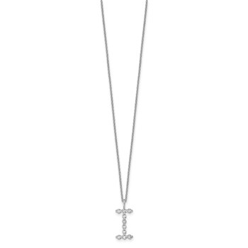 True Origin 14K White Gold 1/3 carat Lab Grown Diamond VS+ F+ Complete Alphabet I Pendant Necklace — alternate view