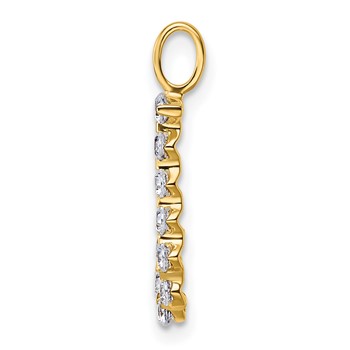 True Origin 14K Yellow Gold 3/8 carat Lab Grown Diamond VS+ F+ Complete Alphabet J Pendant — alternate view