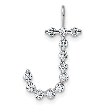 True Origin 14K White Gold 3/8 carat Lab Grown Diamond VS+ F+ Complete Alphabet J Pendant