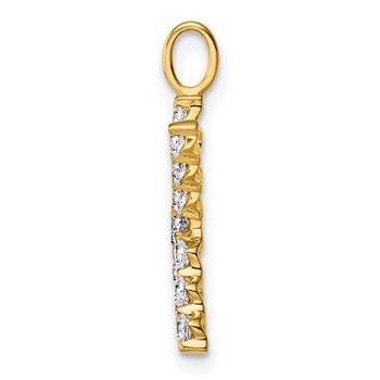 True Origin 14K Yellow Gold 3/8 carat Lab Grown Diamond VS+ F+ Complete Alphabet K Pendant — alternate view