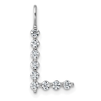 True Origin 14K White Gold 1/3 carat Lab Grown Diamond VS+ F+ Complete Alphabet L Pendant