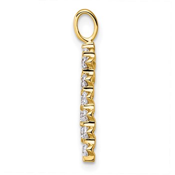 True Origin 14K Yellow Gold 5/8 carat Lab Grown Diamond VS+ F+ Complete Alphabet M Pendant — alternate view
