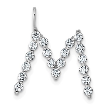 True Origin 14K White Gold 5/8 carat Lab Grown Diamond VS+ F+ Complete Alphabet M Pendant
