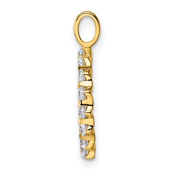 True Origin 14K Yellow Gold 1/2 carat Lab Grown Diamond VS+ F+ Complete Alphabet O Pendant — alternate view