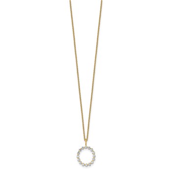 True Origin 14K Yellow Gold 1/2 carat Lab Grown Diamond VS+ F+ Complete Alphabet O Pendant Necklace — alternate view