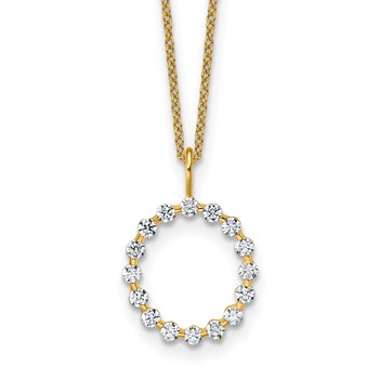 True Origin 14K Yellow Gold 1/2 carat Lab Grown Diamond VS+ F+ Complete Alphabet O Pendant Necklace