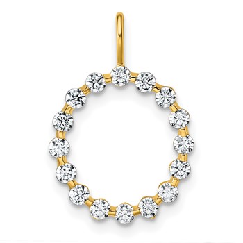 True Origin 14K Yellow Gold 1/2 carat Lab Grown Diamond VS+ F+ Complete Alphabet O Pendant