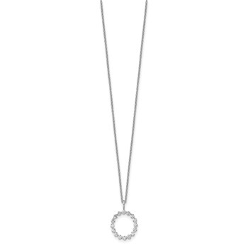 True Origin 14K White Gold 1/2 carat Lab Grown Diamond VS+ F+ Complete Alphabet O Pendant Necklace — alternate view
