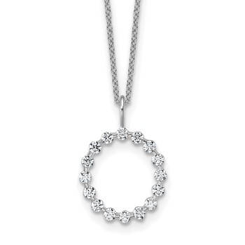 True Origin 14K White Gold 1/2 carat Lab Grown Diamond VS+ F+ Complete Alphabet O Pendant Necklace