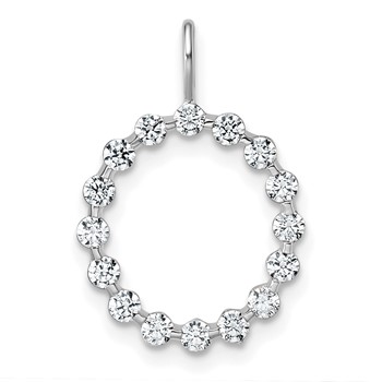 True Origin 14K White Gold 1/2 carat Lab Grown Diamond VS+ F+ Complete Alphabet O Pendant