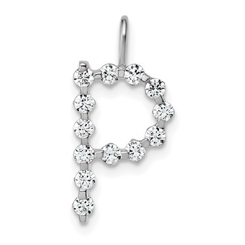 True Origin 14K White Gold 3/8 carat Lab Grown Diamond VS+ F+ Complete Alphabet P Pendant
