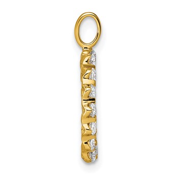 True Origin 14K Yellow Gold 5/8 carat Lab Grown Diamond VS+ F+ Complete Alphabet Q Pendant — alternate view
