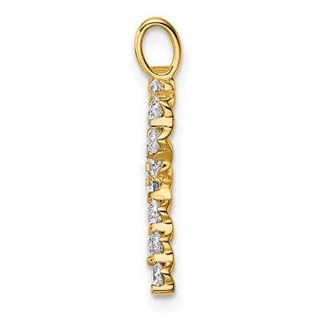 True Origin 14K Yellow Gold 1/2 carat Lab Grown Diamond VS+ F+ Complete Alphabet R Pendant — alternate view