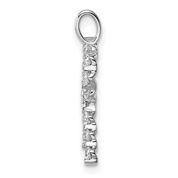 True Origin 14K White Gold 1/2 carat Lab Grown Diamond VS+ F+ Complete Alphabet R Pendant — alternate view