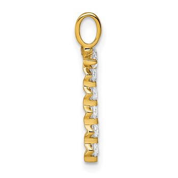 True Origin 14K Yellow Gold 1/3 carat Lab Grown Diamond VS+ F+ Complete Alphabet T Pendant — alternate view