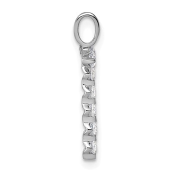 True Origin 14K White Gold 1/3 carat Lab Grown Diamond VS+ F+ Complete Alphabet T Pendant — alternate view
