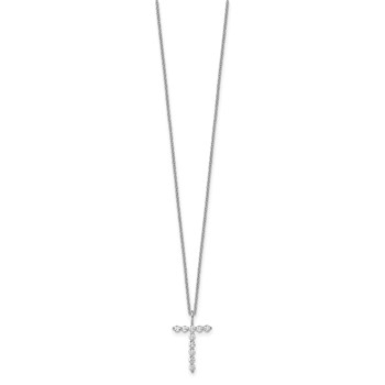 True Origin 14K White Gold 1/3 carat Lab Grown Diamond VS+ F+ Complete Alphabet T Pendant Necklace — alternate view
