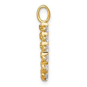 True Origin 14K Yellow Gold 3/8 carat Lab Grown Diamond VS+ F+ Complete Alphabet U Pendant — alternate view