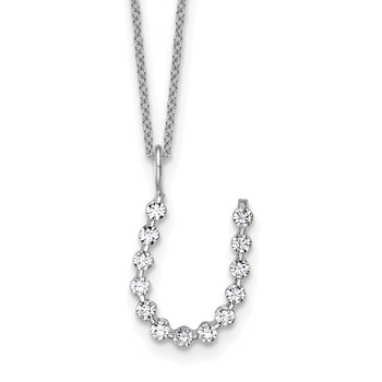 True Origin 14K White Gold 3/8 carat Lab Grown Diamond VS+ F+ Complete Alphabet U Pendant Necklace