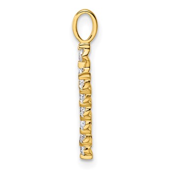 True Origin 14K Yellow Gold 3/8 carat Lab Grown Diamond VS+ F+ Complete Alphabet V Pendant — alternate view