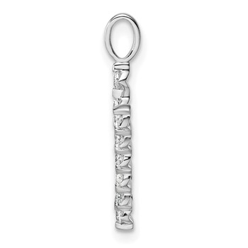 True Origin 14K White Gold 3/8 carat Lab Grown Diamond VS+ F+ Complete Alphabet V Pendant — alternate view
